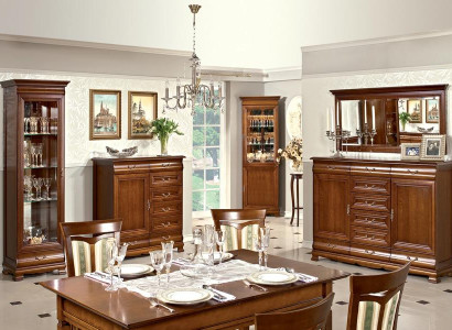 Wohnzimmer Set Holzmöbel Wohnzimmer Eckvitrine Komplett Kommode Einrichtung 5tlg