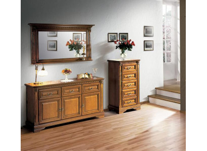 Sideboard mit Spiegel Klassisches Kommode Stilvoller Möbel Wohnzimmer Set 3tlg