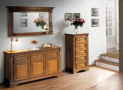 Sideboard mit Spiegel Klassisches Kommode Stilvoller Möbel Wohnzimmer Set 3tlg