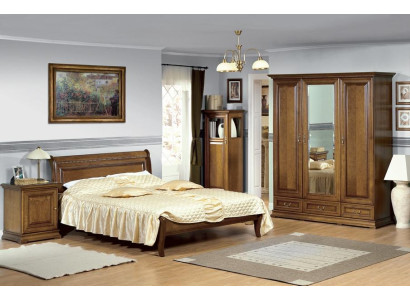 Schlafzimmer Bett 2x Nachttische Stilvoller Klassisches Kleiderschrank Set 5tlg