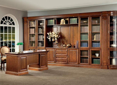 Arbeitszimmer Klassischer Schreibtisch Stilvoller Tisch Wohnwand Set 2tlg