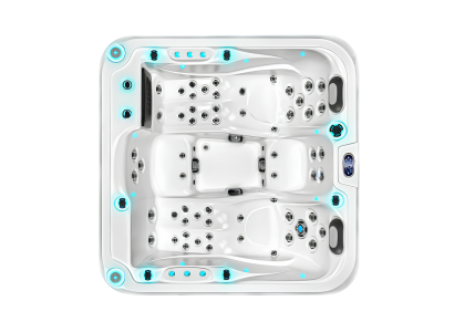 Whirlpool Whirlwanne Warmwasserbad Badewanne Sprudelbad Spa 200x200 cm