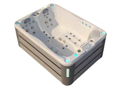 Sprudelbad Warmwasserbad Whirlwanne Massagebecken Whirlpool 216x156 cm