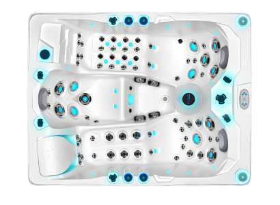 Hydromassagebad Spa-Bad Sprudelbad Entspannungsbad Relaxpool Whirlpool 213x165cm