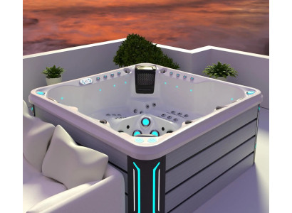 Whirlwanne Außenwhirlpool Hydromassagewanne Sprudelbad Whirlpool 200x200 cm