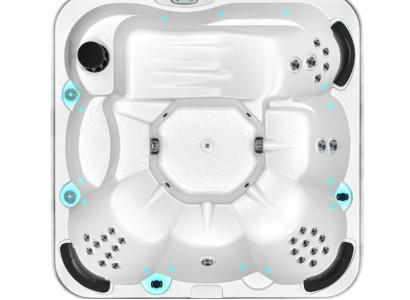 Outdoor Acryl Spa Whirlpool Whirlwanne Relaxpool Blubberbad 215x215 cm