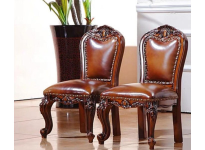 Robuste Massivholz Stühle Designer Kinderstühle 2x Lederstühle