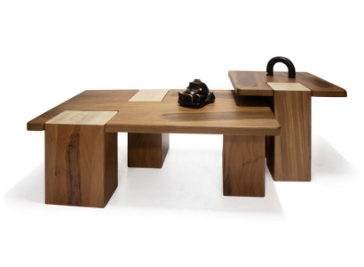 Moderner Couchtisch 2x braune Luxusmöbel ideal fürs Wohnzimmer neues Design