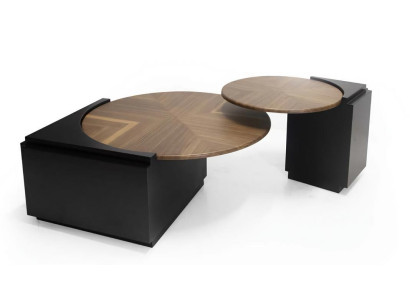 Moderner Couchtisch 2x schwarze Luxusmöbel stilvoll fürs Wohnzimmer neues Design