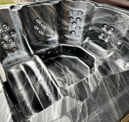 Whirlpool Badefass externer Holzofen Thermoholz Pool für Garten & Entspannung