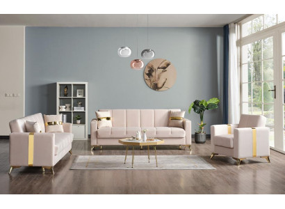 Hochwertig Sofagarnitur Beige 3 2 Sitzer Garnitur  Moderne Sofa 1 Sitzer Möbel