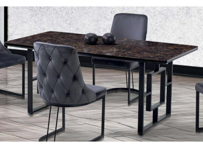 Luxus Esstisch Schwarz Esszimmer Tisch Metall Gold Tische Esstische Möbel Modern