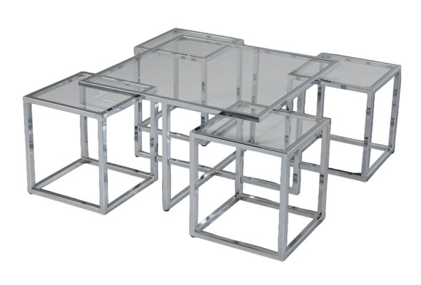 Couchtisch Luxus Design Metall Elegantes Möbel Wohnzimmer Silber Couchtische