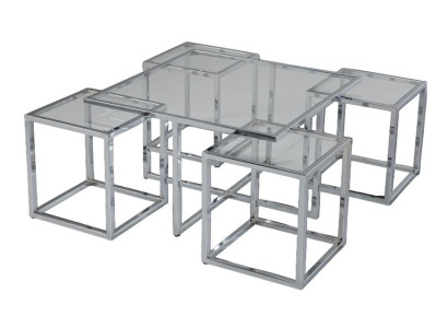 Couchtisch Luxus Design Metall Elegantes Möbel Wohnzimmer Silber Couchtische