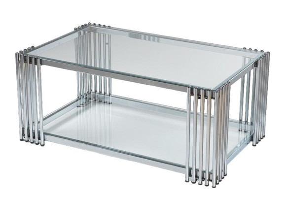 Couchtisch Luxus Design Metall  Möbel Silber Wohnzimmer Couchtische Rechteckig