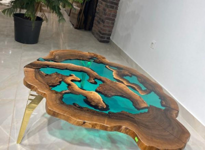 Couchtisch Sonderform Luxus Design Holz Braun Möbel Wohnzimmer Couchtische