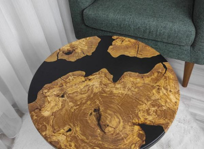 Luxus Couchtisch Braun Holz Design Rund Möbel Wohnzimmer Hochwertig Couchtisch