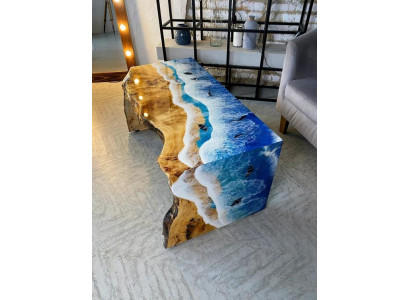 Couchtisch Rechteckig Luxus Design Holz Möbel Wohnzimmer Couchtische Blau