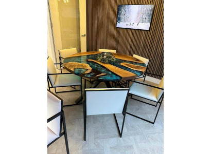 Couchtisch Modern Luxus Design Holz Braun Möbel Rund Wohnzimmer Couchtische