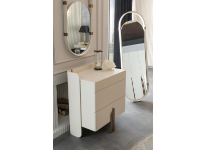 Kommode mit 2x Spiegel Ganzkörperspiegel Wandspiegel Schrank Edelstahl Sideboard