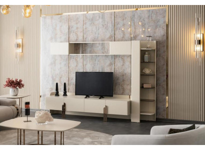 Sideboard Wandregal Bücherregal Wandschrank Wohnwand Beige Wohnzimmer