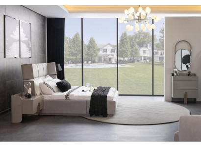 Schlafzimmer Doppelbett Nachttische Kommode Spiegel Komplettzimmer Möbel