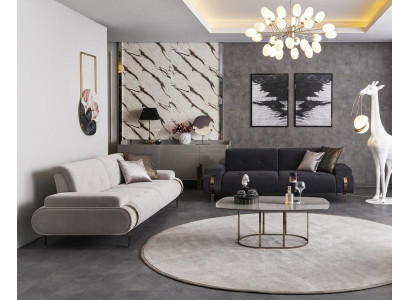 Couch Couchtisch Sofagarnitur Sofa Set Wohnzimmer 2x Sofas 3 Sitzer 3tlg