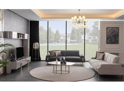 Sofas 3 Sitzer Couchtisch Sideboard Wandschrank Bücherregal Wohnwand 2x