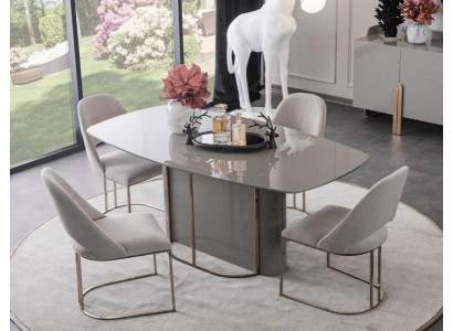 Esszimmergruppe Essgruppe Esszimmer Set Esstisch 4x Stühle Hochglanz