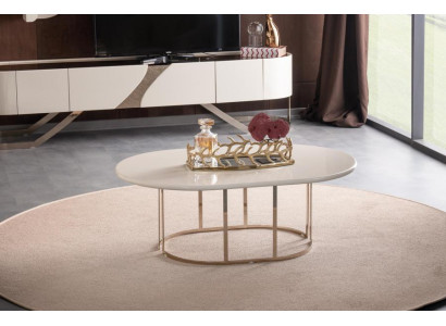 Luxus Couchtisch Oval Beistelltisch Sofatisch Kaffeetisch Tisch Hochglanz