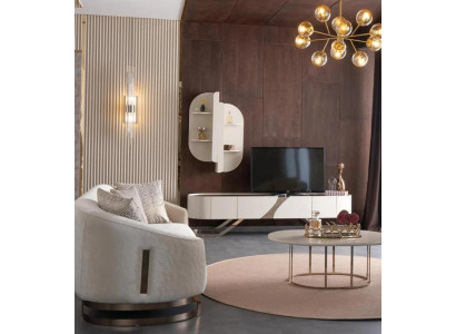 Wohnzimmer Set Wohnwand Sofa 3 Sitzer Couchtisch Sideboard Wandregal