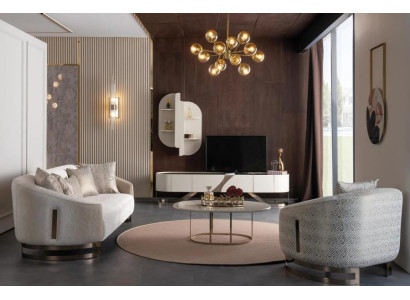 Wohnwand Sideboard Wandregal Sessel Sofa 3 Sitzer Couchtisch Wohnzimmer