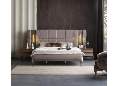 Schlafzimmer Bett Nachttische Verspiegelt Doppelbett Mit Beleuchtung