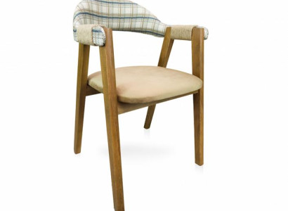 Wohnzimmerstuhl Küchenstuhl Kariertes Lehnstuhl Gepolstert Mit Armlehnen