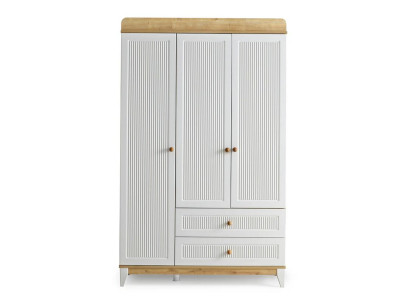 Design Kleiderschrank Holzschrank Schrank Möbel Holz Weiß Neu