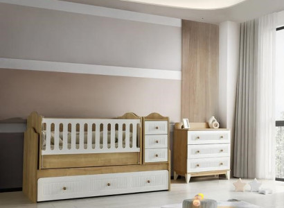 Baby Bett Kinderzimmer Komplettes Schlafzimmer Kommode 2tlg.