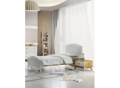 Bett Einzelbett Nachttisch Schlafzimmer 2tlg. Modern Luxus Möbel Neu