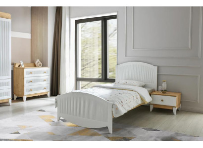 Design Kinderzimmer Komplete Bett Kindermöbel Holz Weiß Set 3tlg Neu