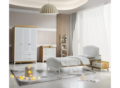 Design Kinderzimmer Komplete Bett Kindermöbel Holz Weiß Set Schlafzimmer 4tlg