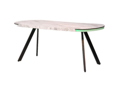 Esstisch Küchentisch Esszimmertisch Oval Tisch Marmoroptik LED beleuchtet