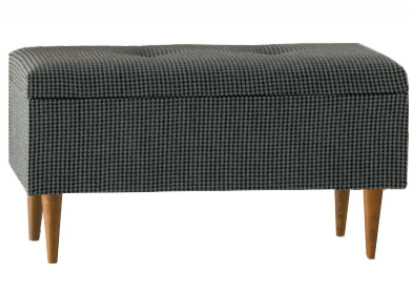 Bank Sitzbank Sitzhocker Polsterbank Sitztruhe mit Stauraum Kariert