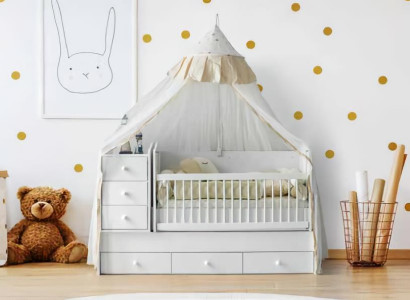 Babybett Schön Zeltgestaltung Praktischer Stauraum Modernes Kinderzimmer Design
