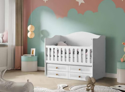 Babybett Elegant Praktische Schubladen Modernes Design Stilvolles Kinderzimmer