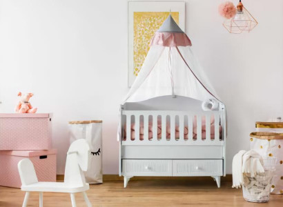 Babybett Stilvoll Zelt Schubladen Modernes Design Komfortables Kinderzimmer
