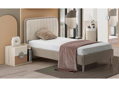 Polsterbett Elegant Nachttisch Stilvolles Design Komfortables Kinderzimmer Möbel