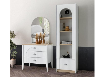 Stilvolle Kommode Bücherregal Set Modernes Design Weiß Elegantes Wohnen Möbel
