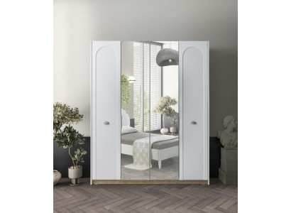 Kleiderschrank Spiegel Elegantes Design Weiß Stilvolle Kinderzimmer Gestaltung