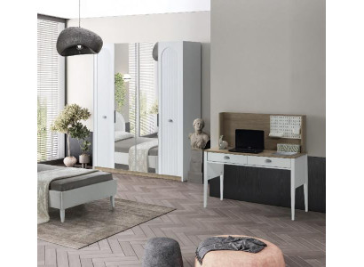 Kleiderschrank Schreibtisch Set Modernes Design Weiß Stilvolles Kinderzimmer