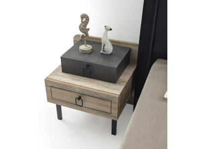 Nachttisch Holz Schublade Schwarz Stilvolles Design Kinderzimmer Möbel Modern