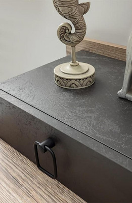 Nachttisch Holz Schublade Schwarz Stilvolles Design Kinderzimmer Möbel Modern